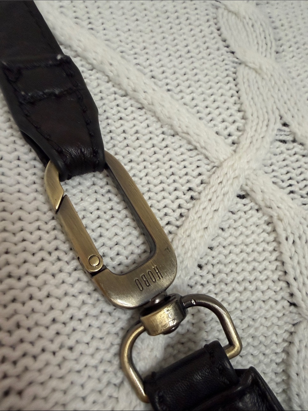 HOBO Black Leather Crossbody Belt Bag with Tassel Pull - Picture 2 of 7